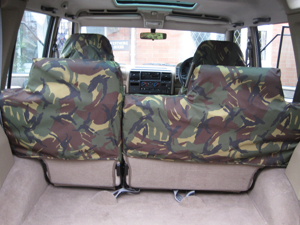 Land Rover Discovery 1989 - 1998 Series 1 Seat Covers Green Camouflage / Rear Scutes Ltd