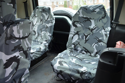 Land Rover Discovery 1998 - 2004 Series 2 Seat Covers Dicky Seats / Grey Camo Scutes Ltd