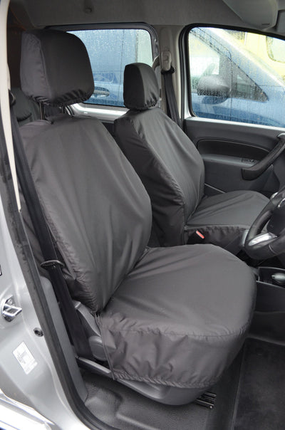 Renault Kangoo Van 2008 Onwards Seat Covers Driver's Seat and Non-Folding Passenger Seat / Black Scutes Ltd