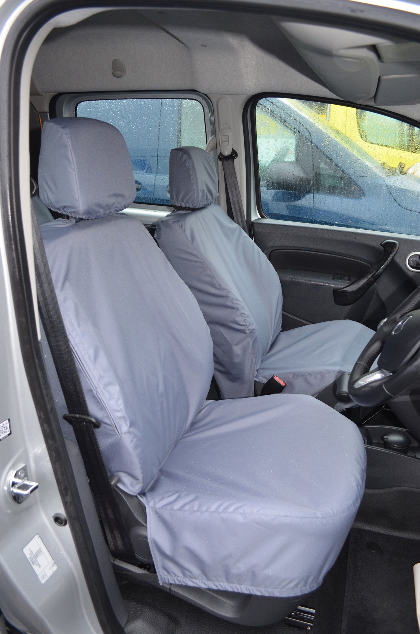 Renault Kangoo Van 2008 Onwards Seat Covers Driver's Seat and Non-Folding Passenger Seat / Grey Scutes Ltd