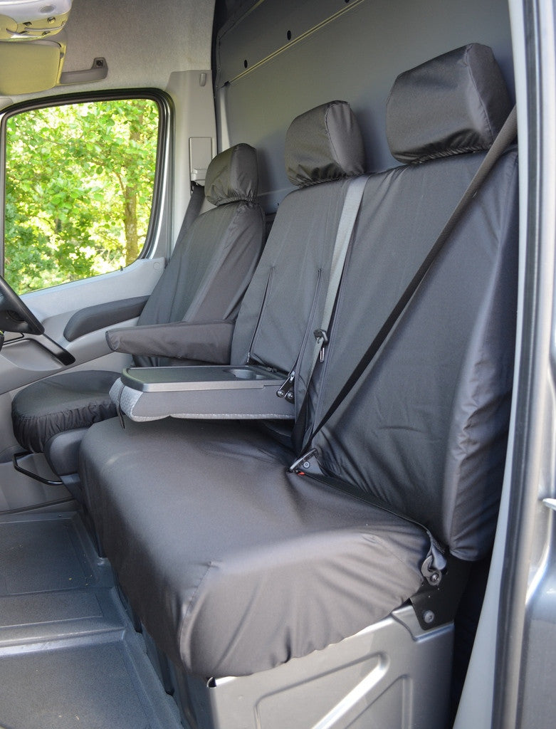 Mercedes Sprinter 2006 - 2009 Tailored and Waterproof Seat Covers Black / Front Scutes Ltd