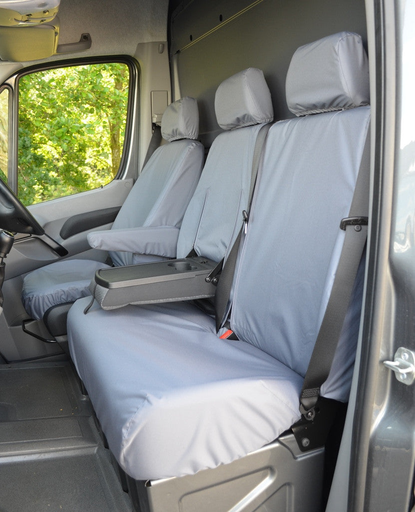 Mercedes Sprinter 2006 - 2009 Tailored and Waterproof Seat Covers Grey / Front Scutes Ltd