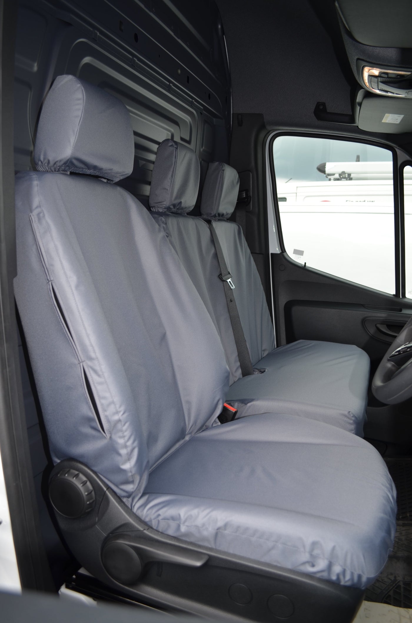 Mercedes Sprinter 2018+ Van Tailored &amp; Waterproof Seat Covers Grey / Front Scutes Ltd