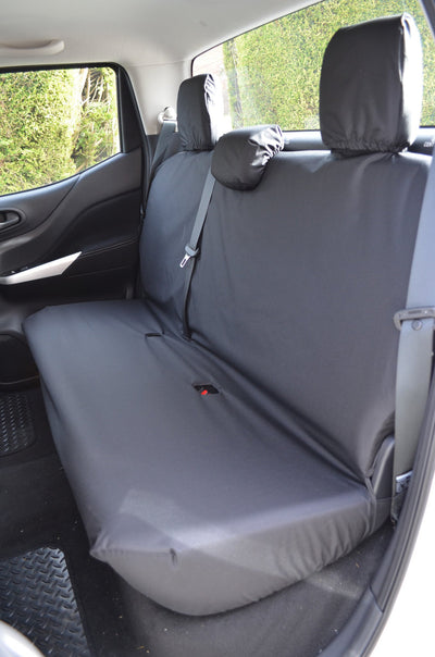Nissan Navara NP300 Double Cab (2016 Onwards) Tailored Seat Covers Rear Seats / Black Scutes Ltd
