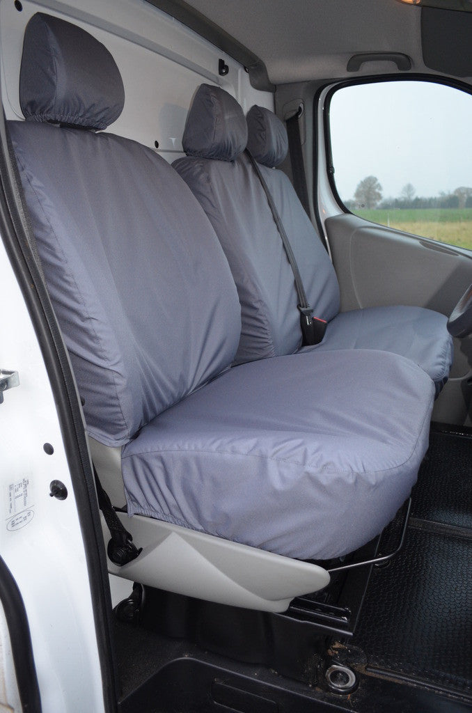 Nissan Primastar Minibus 2002 - 2006 Seat Covers Grey / Front 3 Seats (Driver's NO Armrest) Scutes Ltd