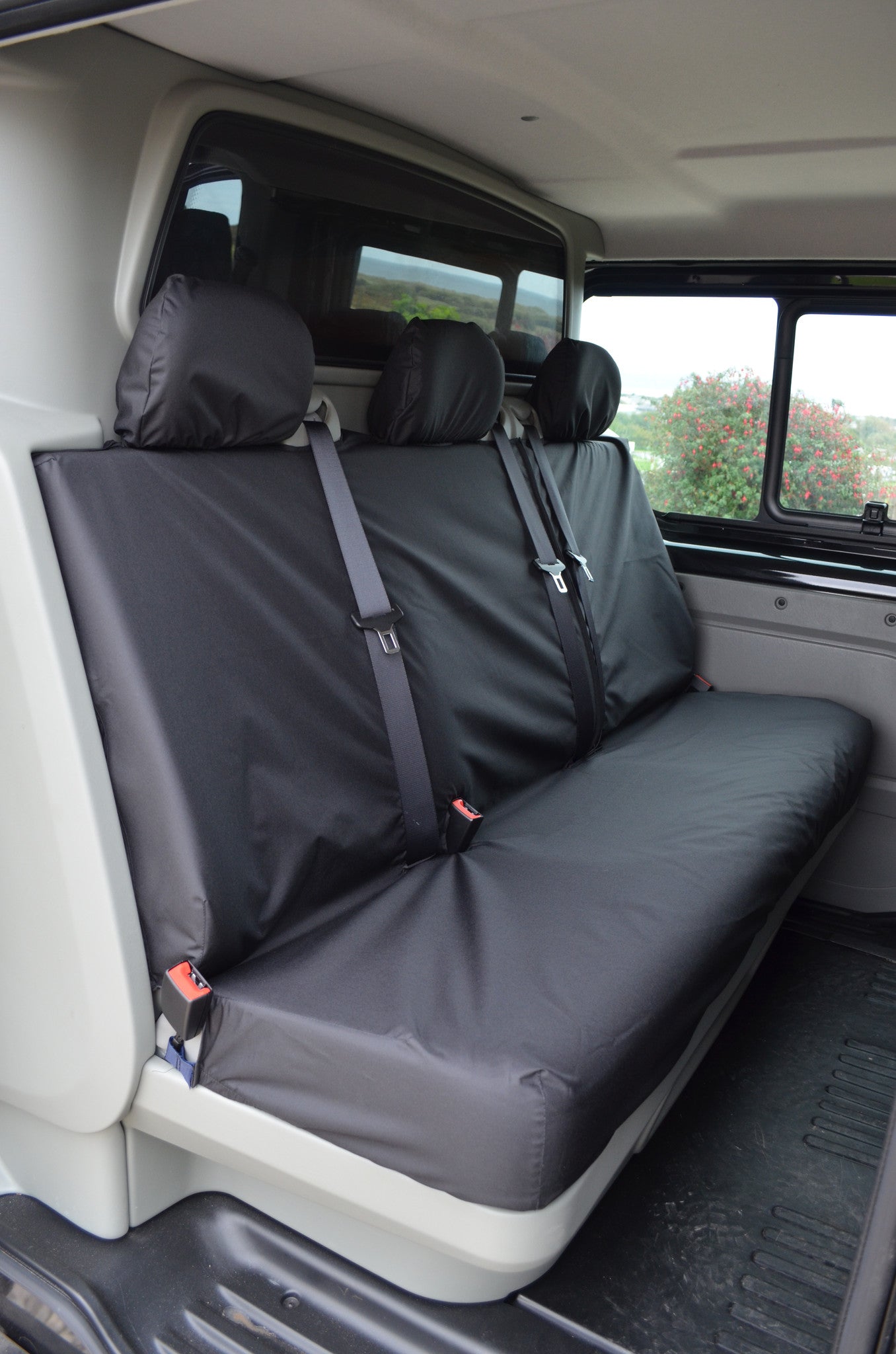 Vauxhall Vivaro Crew Cab 2001 - 2006 Rear Seat Covers Black Scutes Ltd