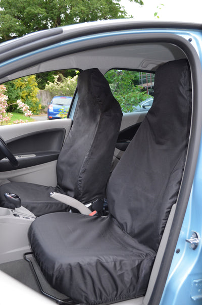 Renault Zoe 2012+ Tailored &amp; Waterproof Seat Covers Black / Front Pair Scutes Ltd