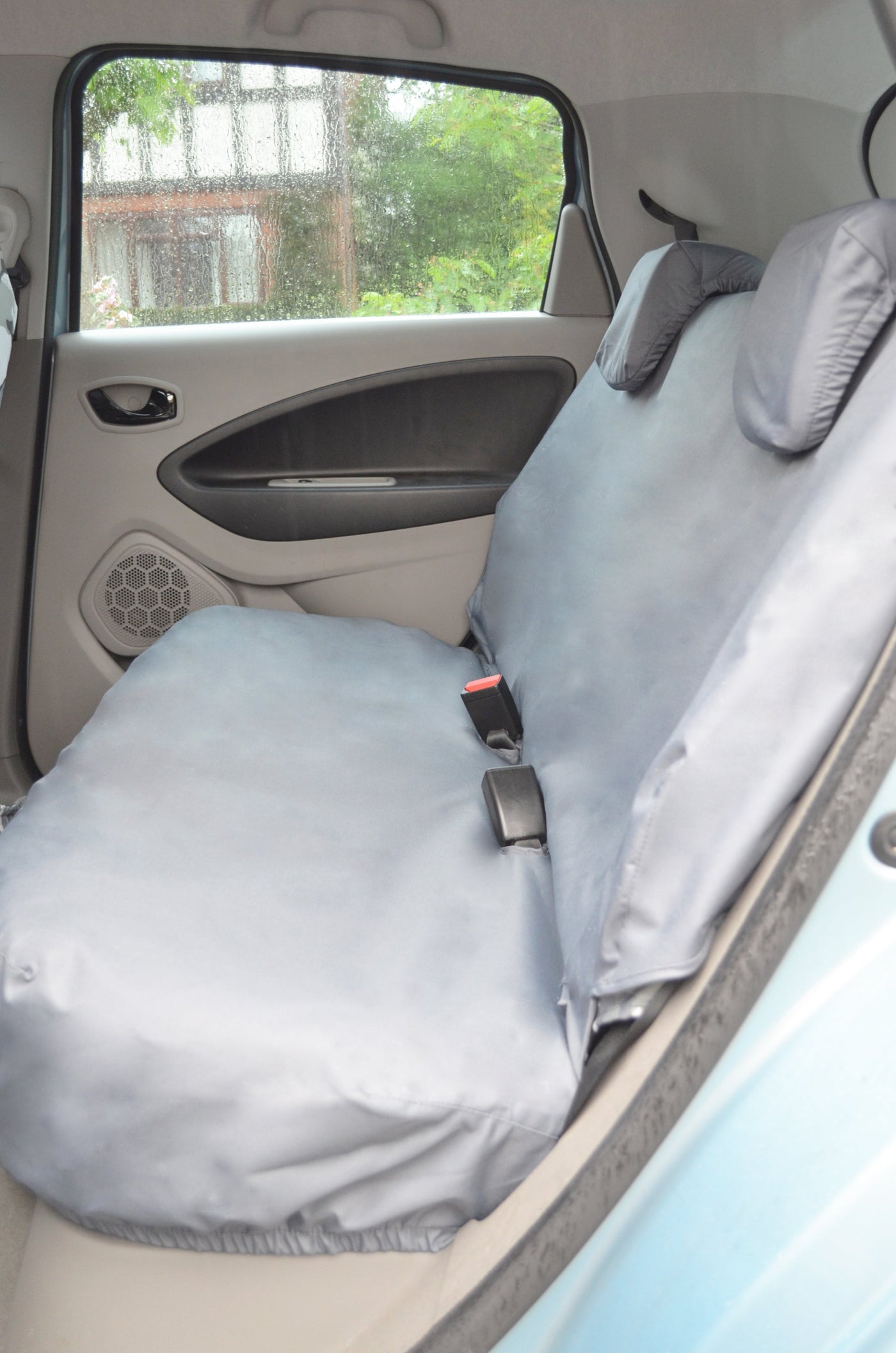 Renault Zoe 2012+ Tailored &amp; Waterproof Seat Covers Grey / Rear Bench Scutes Ltd