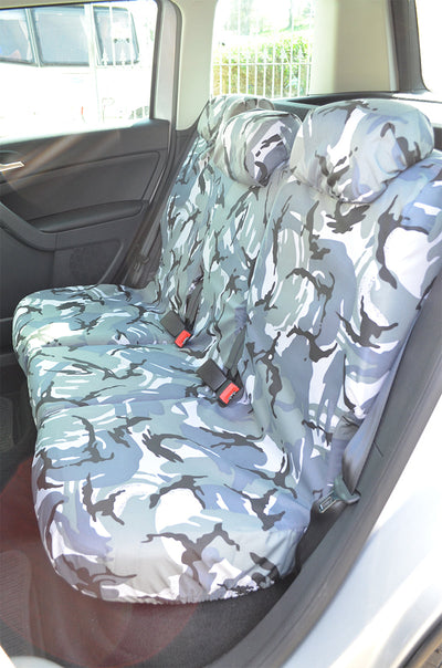 Skoda Yeti 2009+ Tailored and Waterproof Seat Covers Grey Camouflage / Rear 3 Singles Scutes Ltd
