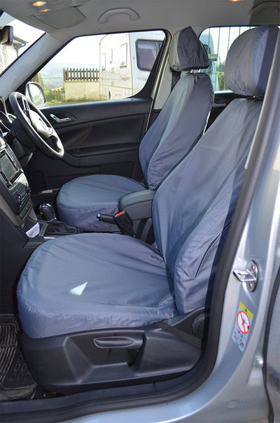 Skoda Yeti 2009+ Tailored and Waterproof Seat Covers Grey / Front Pair Scutes Ltd