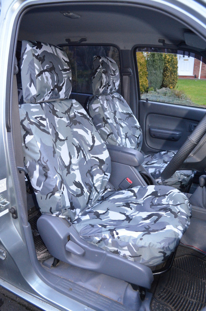 Toyota Hilux 2002 - 2005 Seat Covers Front Seat Covers / Grey Camouflage Scutes Ltd