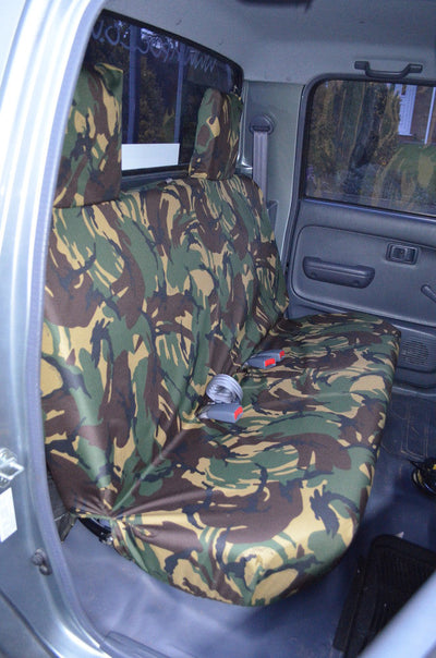 Toyota Hilux 2002 - 2005 Seat Covers Rear Seat Covers / Green Camouflage Scutes Ltd