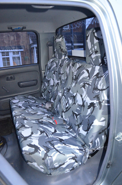 Toyota Hilux 2002 - 2005 Seat Covers Rear Seat Covers / Grey Camouflage Scutes Ltd