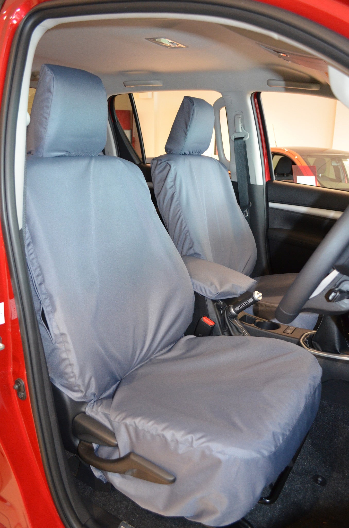 Toyota Hilux Invincible 2016+ Tailored Seat Covers Front Seat Covers / Grey Scutes Ltd