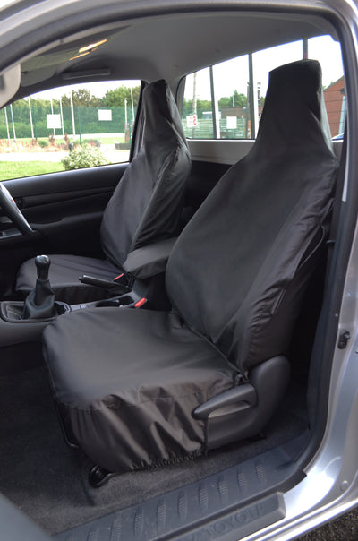 Toyota Hilux Single Cab 2016+ Tailored Seat Covers Black / Front Pair Scutes Ltd