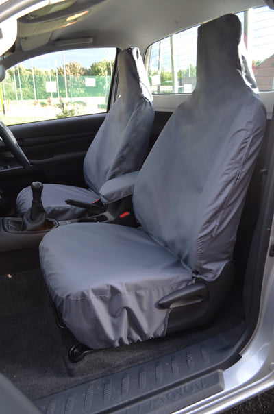 Toyota Hilux Single Cab 2016+ Tailored Seat Covers Grey / Front Pair Scutes Ltd