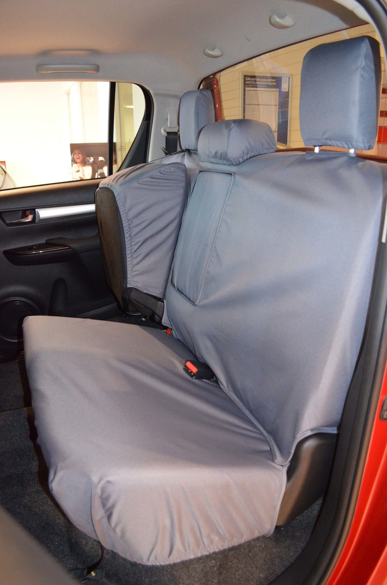 Toyota Hilux Invincible 2016+ Tailored Seat Covers Rear Seat Covers / Grey Scutes Ltd