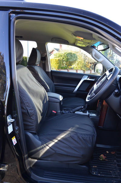 Toyota Land Cruiser 2009+ Tailored and Waterproof Seat Covers Black / Front Pair Scutes Ltd