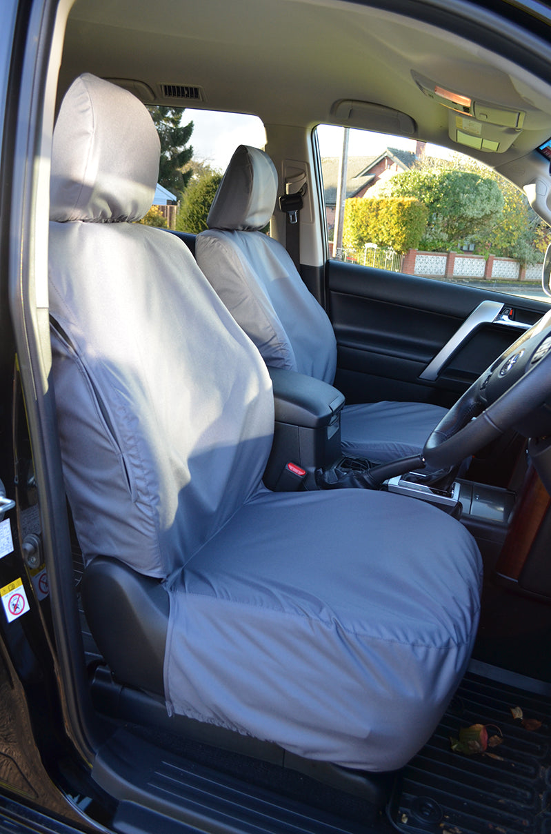 Toyota Land Cruiser 2009+ Tailored and Waterproof Seat Covers Grey / Front Pair Scutes Ltd