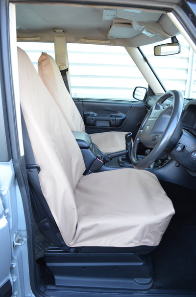 Universal Car &amp; Van Seat Cover Beige / Front Pair Scutes Ltd