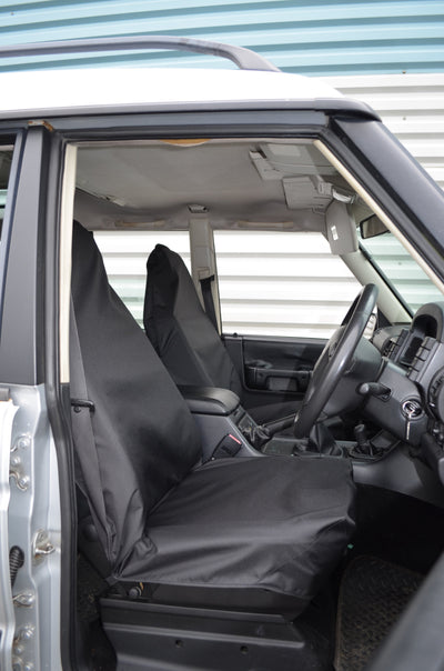 Universal Car &amp; Van Seat Cover Black / Front Pair Scutes Ltd