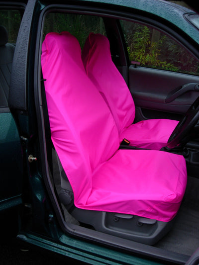 Universal Car &amp; Van Seat Cover Pink / Front Pair Scutes Ltd