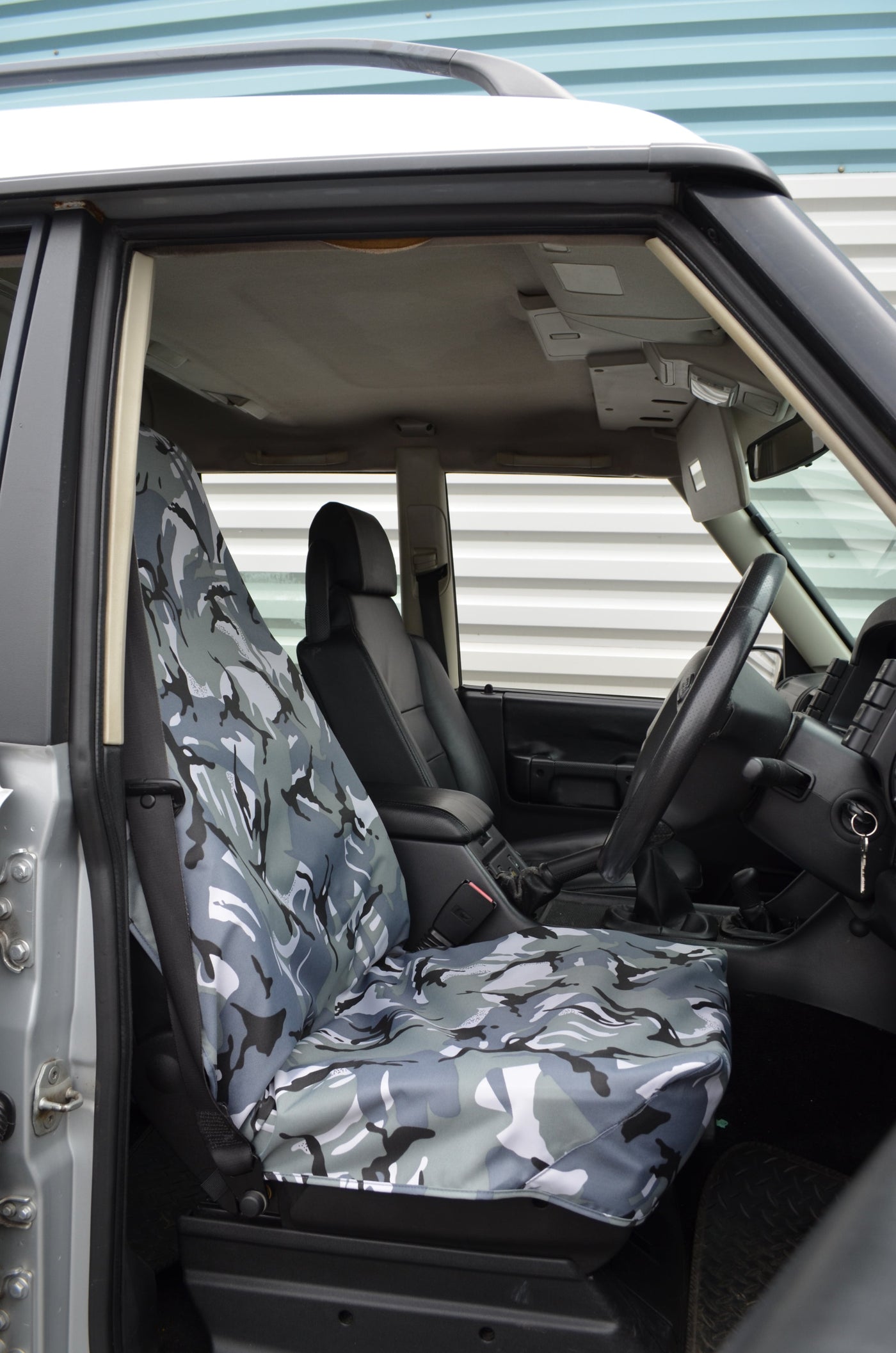 Universal Car &amp; Van Seat Cover Grey Camouflage / Single Scutes Ltd