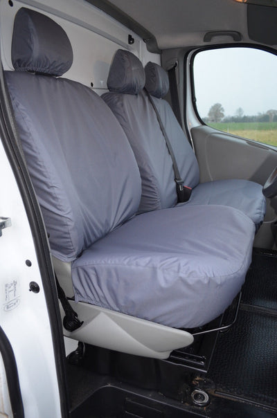 Renault Trafic Passenger 2006 - 2014 Seat Covers Grey / Front 3 Seats (Driver's NO Armrest) Scutes Ltd