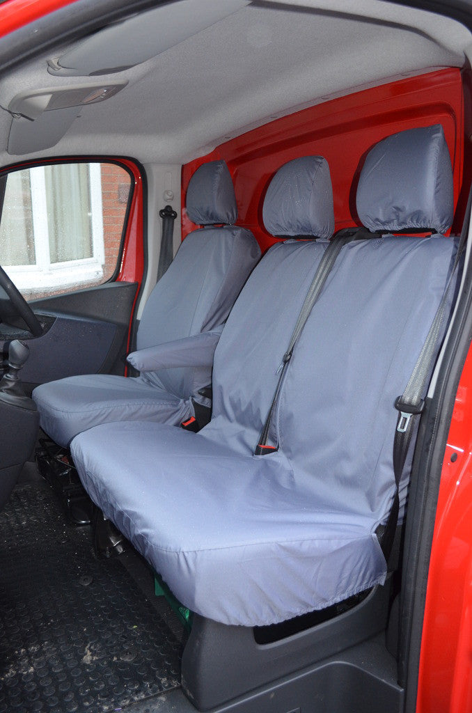 Vauxhall Vivaro Combi 2014 - 2019 9-Seater Minibus Seat Covers Front 3 Seats (No Underseat Storage) / Grey Scutes Ltd