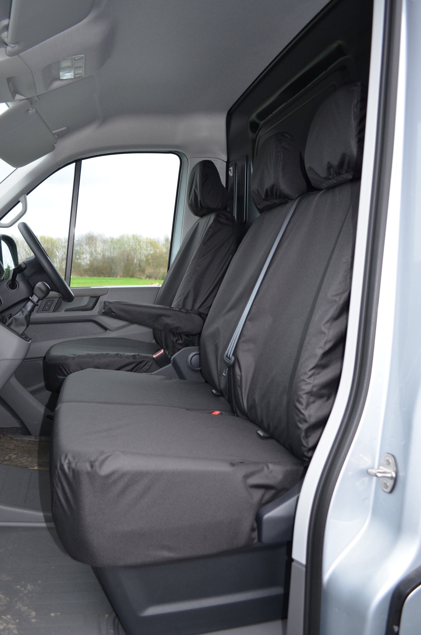 VW Crafter 2017+ Van Tailored &amp; Waterproof Seat Covers Black / Fronts Scutes Ltd