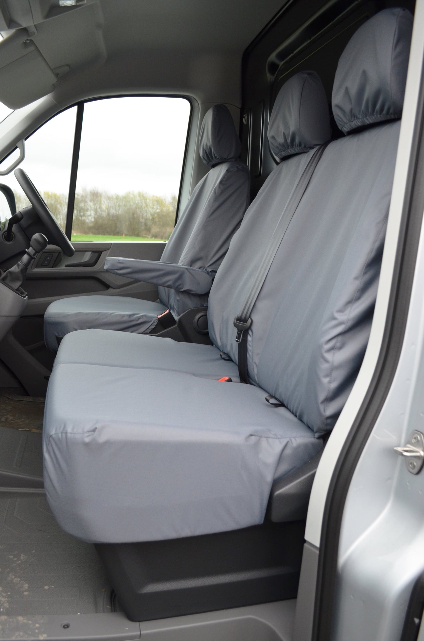 VW Crafter 2017+ Van Tailored &amp; Waterproof Seat Covers Grey / Fronts Scutes Ltd