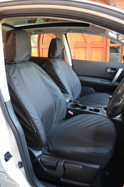 Nissan Qashqai 2007 - 2013 Tailored Seat Covers Black / Front Scutes Ltd